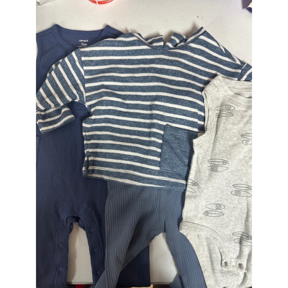 Carters Easy-Peasy Baby Boy 12M Bundle Romper Hoodie Pants Bodysuit 4pc bundle